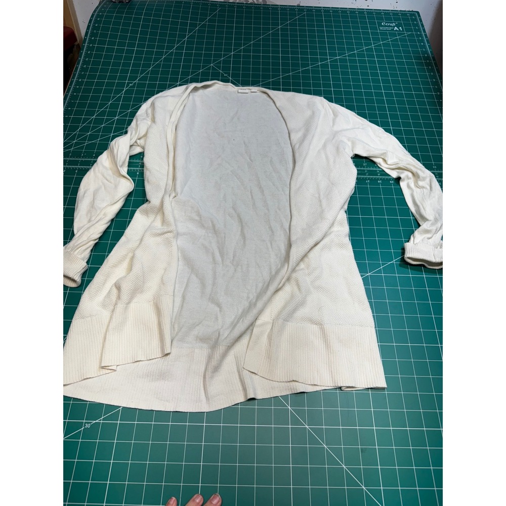 GAP Women Cream Off White Open Front Cardigan Sweater Long Sleeve Knit Size M